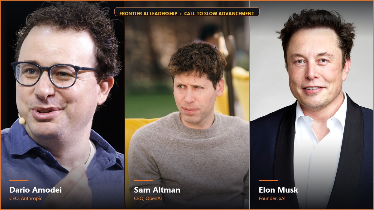 Three CEOs Call to Slow AI: Inside Amodei, Altman, and Musk’s Frontier Pact & the Industry Fallout cover